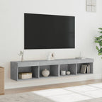 Meuble TV Haut LED Blanc - 160 cm-Mon Meuble TV-Gris béton-80 cm-2-53