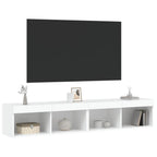Meuble TV Haut LED Blanc - 160 cm-Mon Meuble TV-Gris béton-80 cm-2-6