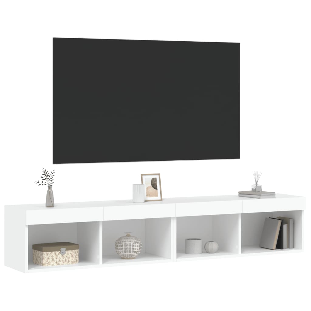 Meuble TV Haut LED Blanc - 160 cm-Mon Meuble TV-Gris béton-80 cm-2-6