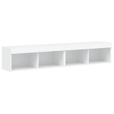 Meuble TV Haut LED Blanc - 160 cm