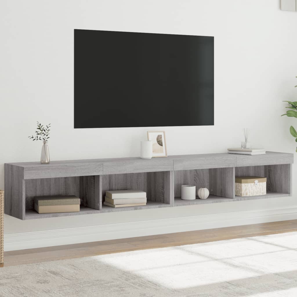 Meuble TV Haut LED Blanc - 160 cm-Mon Meuble TV-Sonoma gris-100 cm-2-47