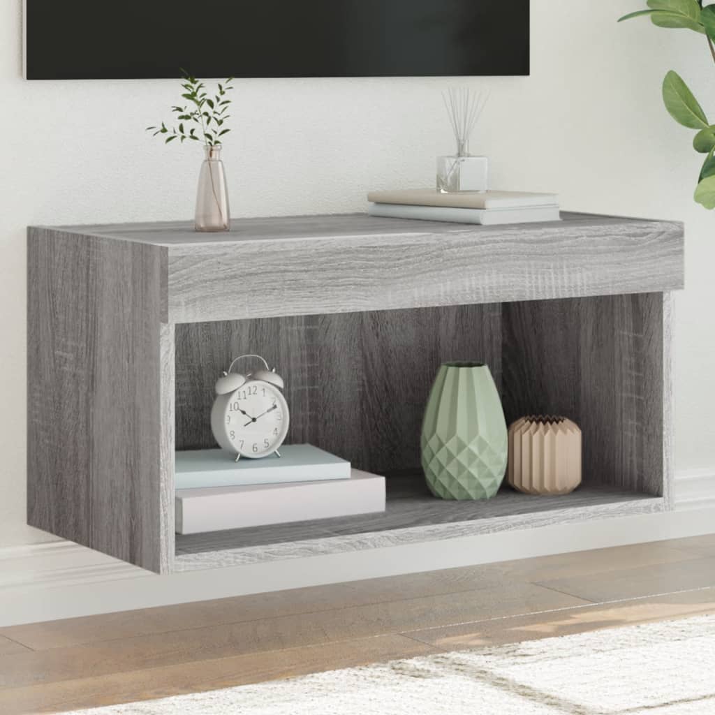 Meuble TV Haut LED Blanc - 160 cm-Mon Meuble TV-Sonoma gris-60 cm-1-32