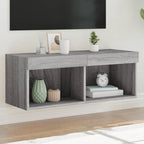 Meuble TV Haut LED Blanc - 160 cm-Mon Meuble TV-Sonoma gris-80 cm-1-40