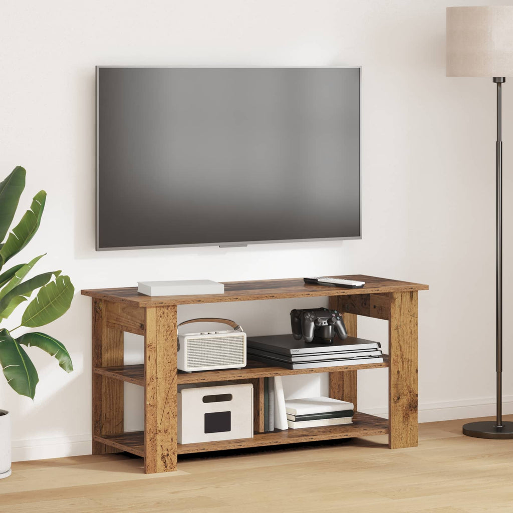 Meuble TV Imitation Chêne Gris - 100 cm-Mon Meuble TV-Bois ancien-15