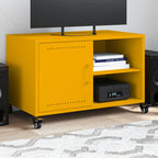 Meuble TV Industriel avec Rangement en Acier Noir - 68 cm-Mon Meuble TV-Jaune-1-15