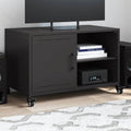 Meuble TV Industriel avec Rangement en Acier Noir - 68 cm-Mon Meuble TV-Noir-1-1