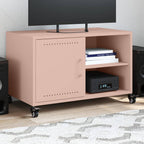 Meuble TV Industriel avec Rangement en Acier Noir - 68 cm-Mon Meuble TV-Rose-1-13