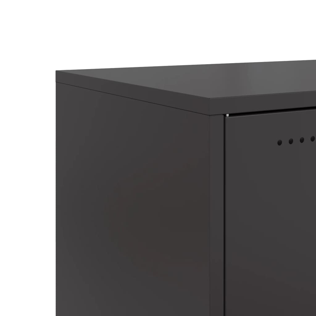 Meuble TV Industriel avec Rangement en Acier Noir - 68 cm-Mon Meuble TV-Vert-1-11