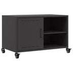 Meuble TV Industriel avec Rangement en Acier Noir - 68 cm-Mon Meuble TV-Vert-1-2