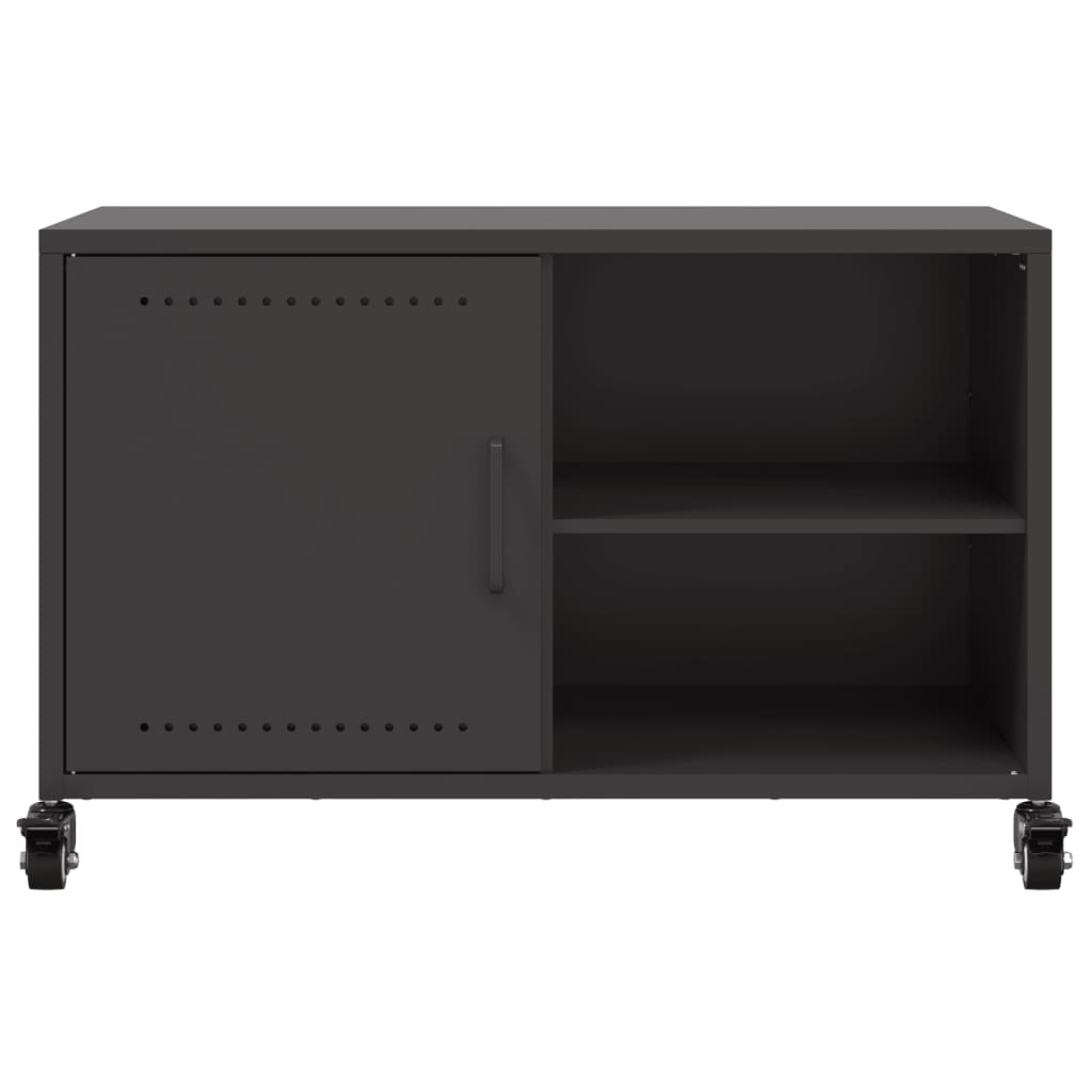 Meuble TV Industriel avec Rangement en Acier Noir - 68 cm-Mon Meuble TV-Vert-1-6