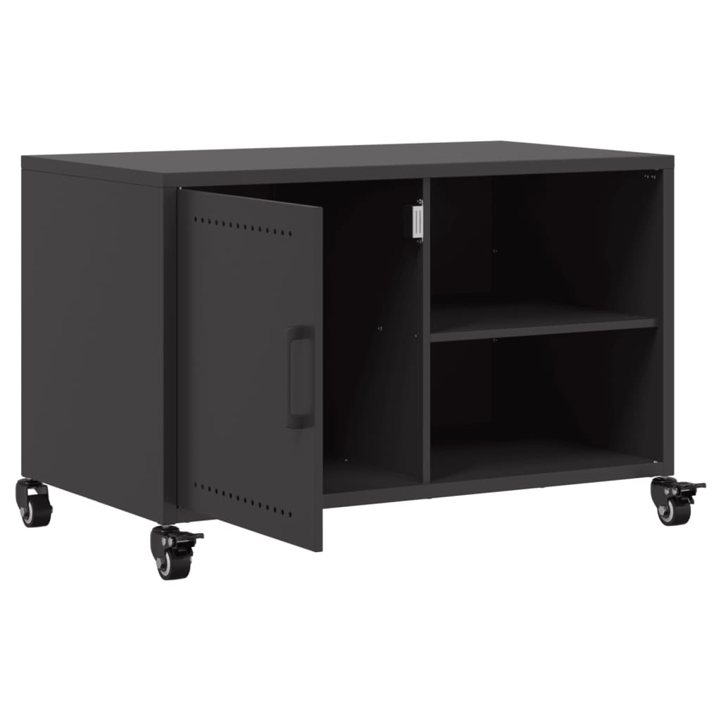 Meuble TV Industriel avec Rangement en Acier Noir - 68 cm-Mon Meuble TV-Vert-1-9