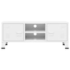 Meuble TV Industriel Blanc en Métal - 105 cm-Mon Meuble TV-Blanc-1-3