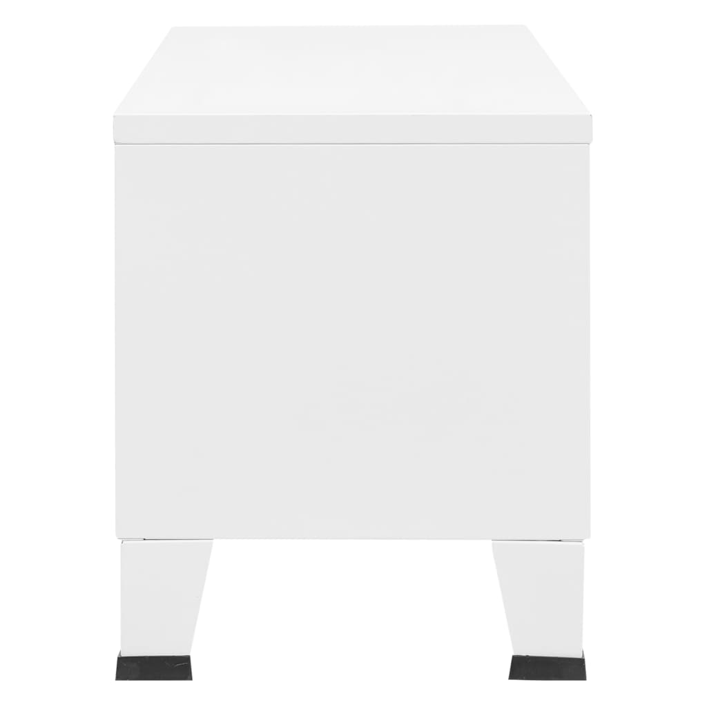 Meuble TV Industriel Blanc en Métal - 105 cm-Mon Meuble TV-Blanc-1-4