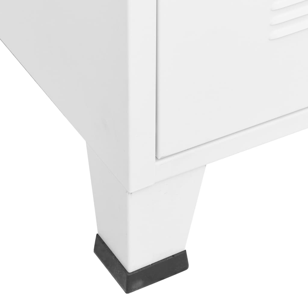 Meuble TV Industriel Blanc en Métal - 105 cm-Mon Meuble TV-Blanc-1-8