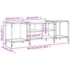 Meuble TV Industriel Effet Bois et Gris - Extensible-Mon Meuble TV-Noir-153 cm-1-10