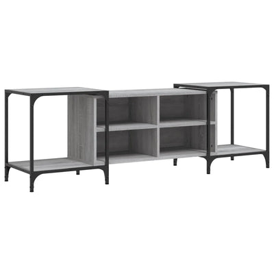 Meuble TV Industriel Effet Bois et Gris - Extensible