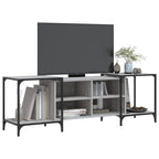 Meuble TV Industriel Effet Bois et Gris - Extensible-Mon Meuble TV-Noir-153 cm-1-3