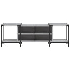 Meuble TV Industriel Effet Bois et Gris - Extensible-Mon Meuble TV-Noir-153 cm-1-4