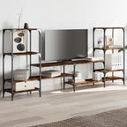 Meuble TV Industriel Effet Chêne et Métal - 200 cm-Mon Meuble TV-Chêne sonoma-1-3