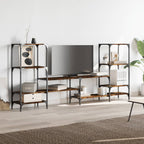 Meuble TV Industriel Effet Chêne et Métal - 200 cm-Mon Meuble TV-Chêne sonoma-1-4