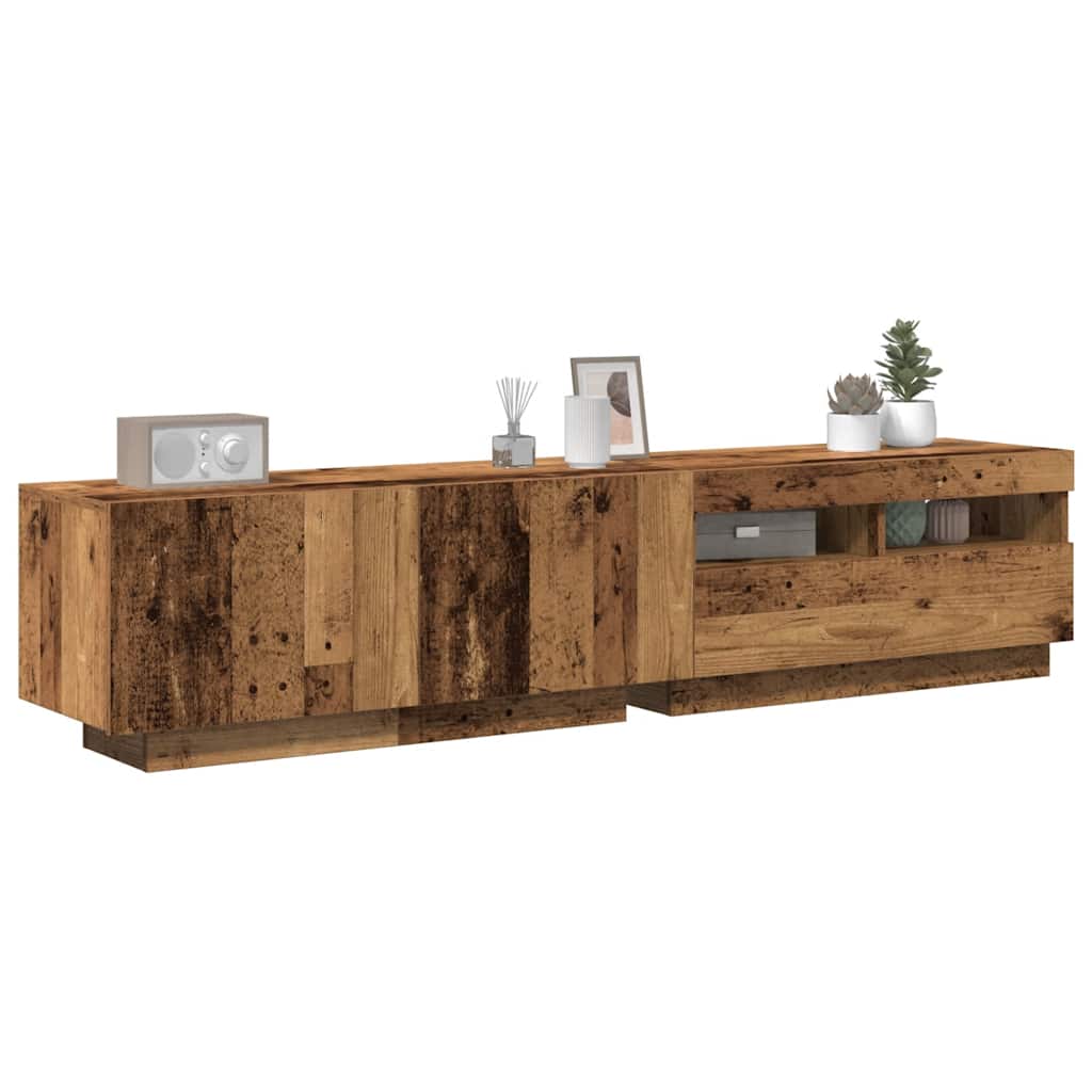 Meuble TV Industriel Effet Vieux Bois - 180 cm-Mon Meuble TV-chêne artisanal-1-19