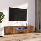 Meuble TV Industriel Effet Vieux Bois - 180 cm-Mon Meuble TV-Chêne fumé-1-13