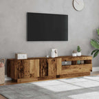 Meuble TV Industriel Effet Vieux Bois - 180 cm-Mon Meuble TV-Chêne fumé-1-4