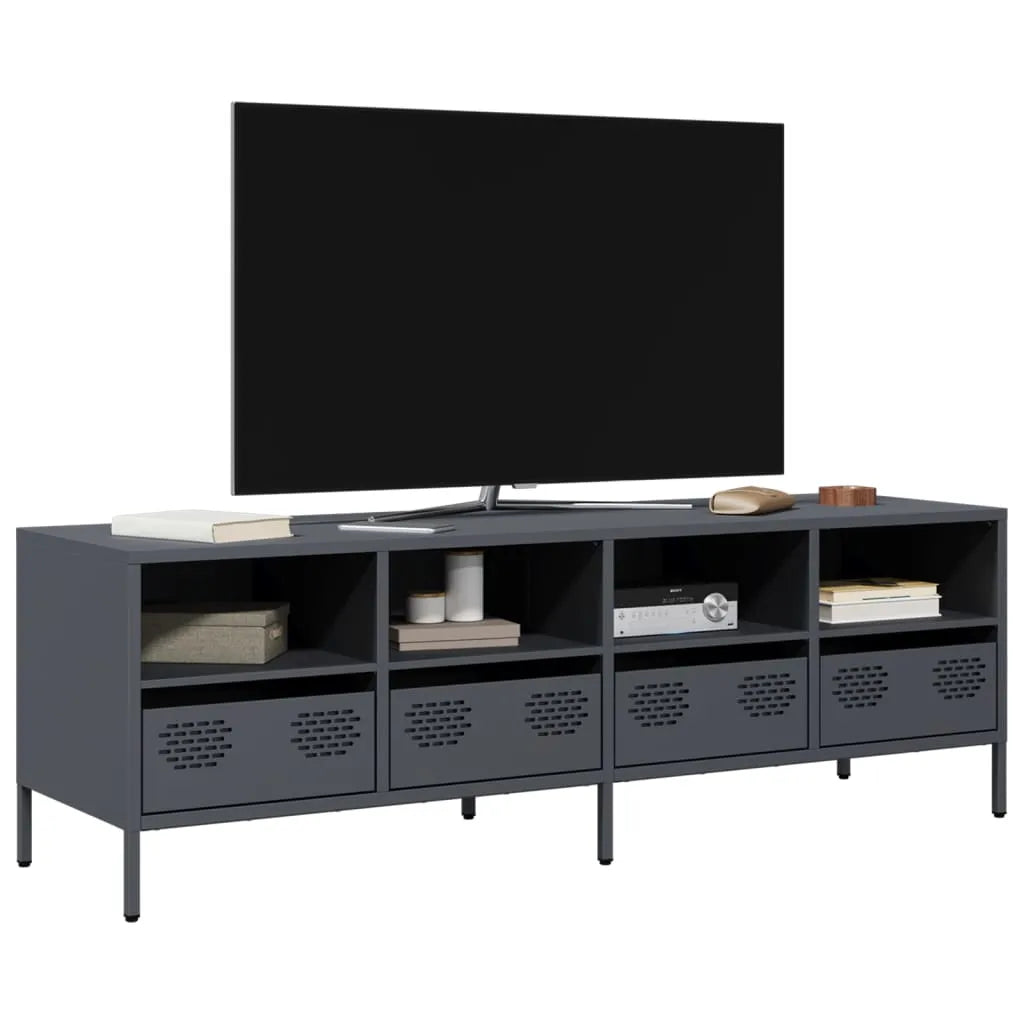 Meuble TV Industriel en Acier Blanc - 101,5 cm-Mon Meuble TV-Anthracite-135 cm-19