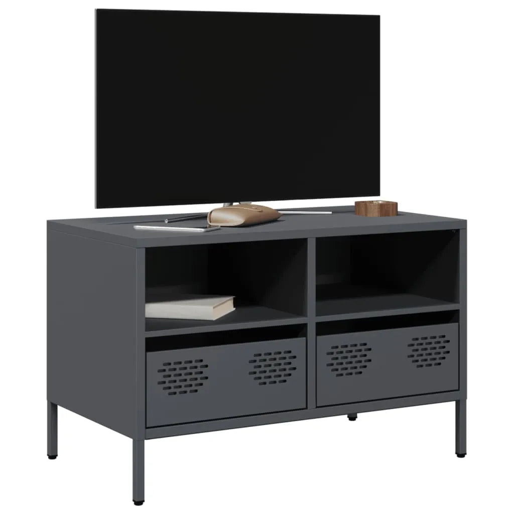 Meuble TV Industriel en Acier Blanc - 101,5 cm-Mon Meuble TV-Anthracite-68 cm-34