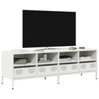 Meuble TV Industriel en Acier Blanc - 101,5 cm-Mon Meuble TV-Blanc-135 cm-23