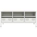 Meuble TV Industriel en Acier Blanc - 101,5 cm-Mon Meuble TV-Blanc-68 cm-4