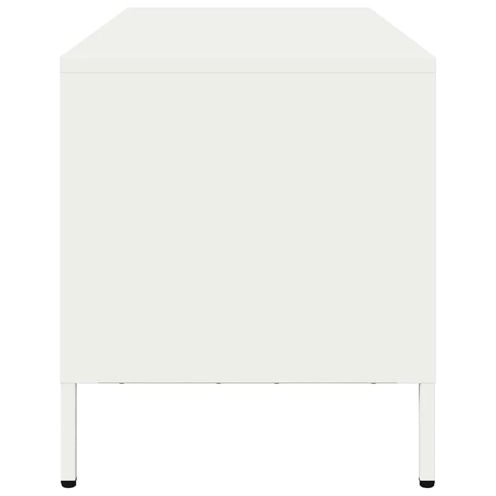 Meuble TV Industriel en Acier Blanc - 101,5 cm-Mon Meuble TV-Blanc-68 cm-6