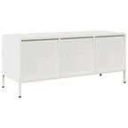 Meuble TV Industriel en Acier Blanc - 101,5 cm-Mon Meuble TV-Blanc-68 cm-7