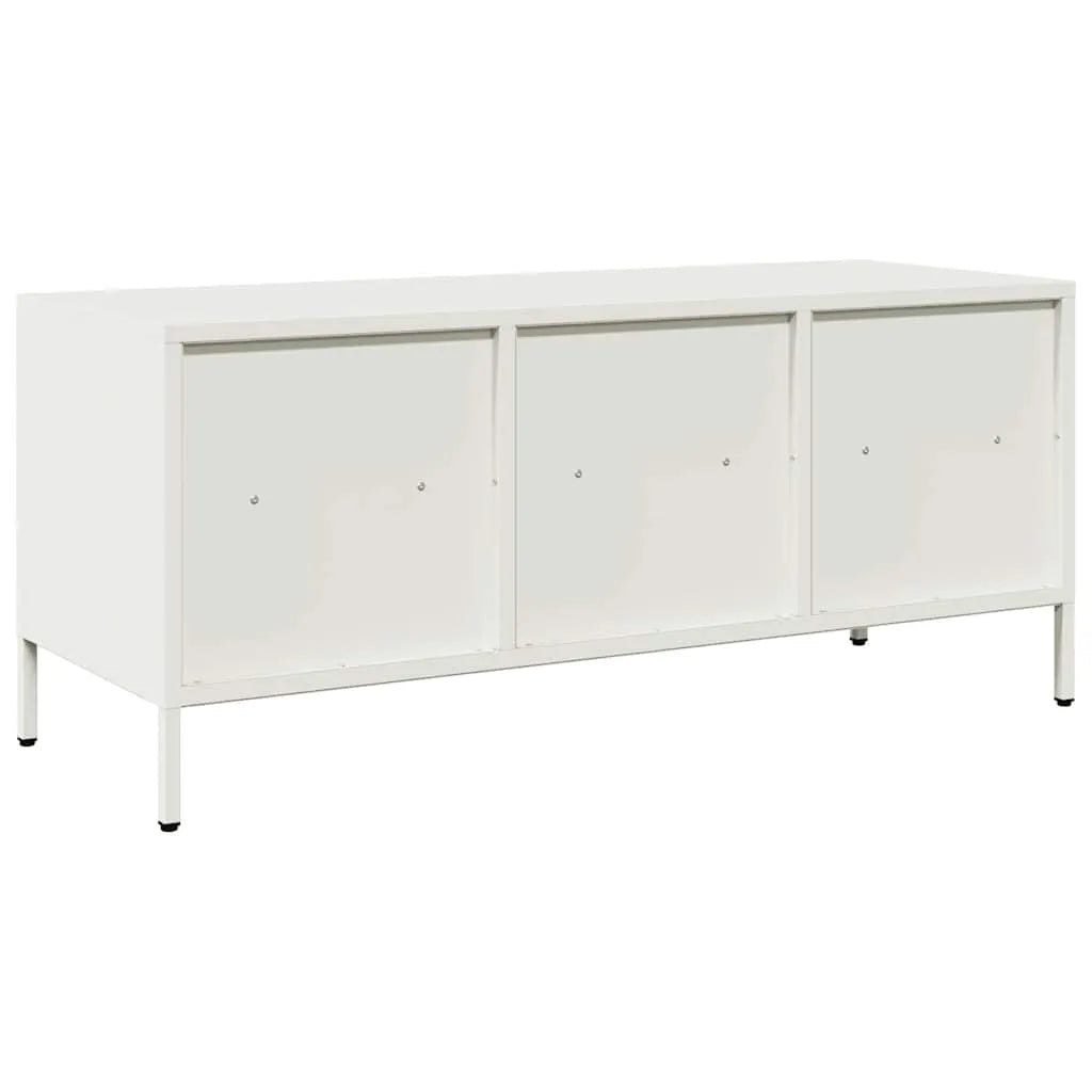 Meuble TV Industriel en Acier Blanc - 101,5 cm-Mon Meuble TV-Blanc-68 cm-7