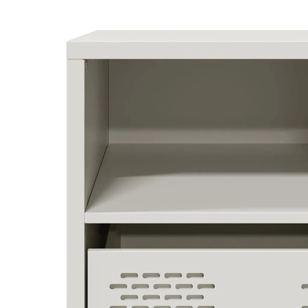 Meuble TV Industriel en Acier Blanc - 101,5 cm-Mon Meuble TV-Blanc-68 cm-9