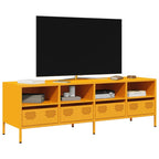 Meuble TV Industriel en Acier Blanc - 101,5 cm-Mon Meuble TV-jaune moutarde-135 cm-18
