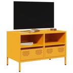 Meuble TV Industriel en Acier Blanc - 101,5 cm-Mon Meuble TV-jaune moutarde-68 cm-33