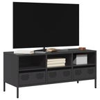Meuble TV Industriel en Acier Blanc - 101,5 cm-Mon Meuble TV-Noir-101.5 cm-15