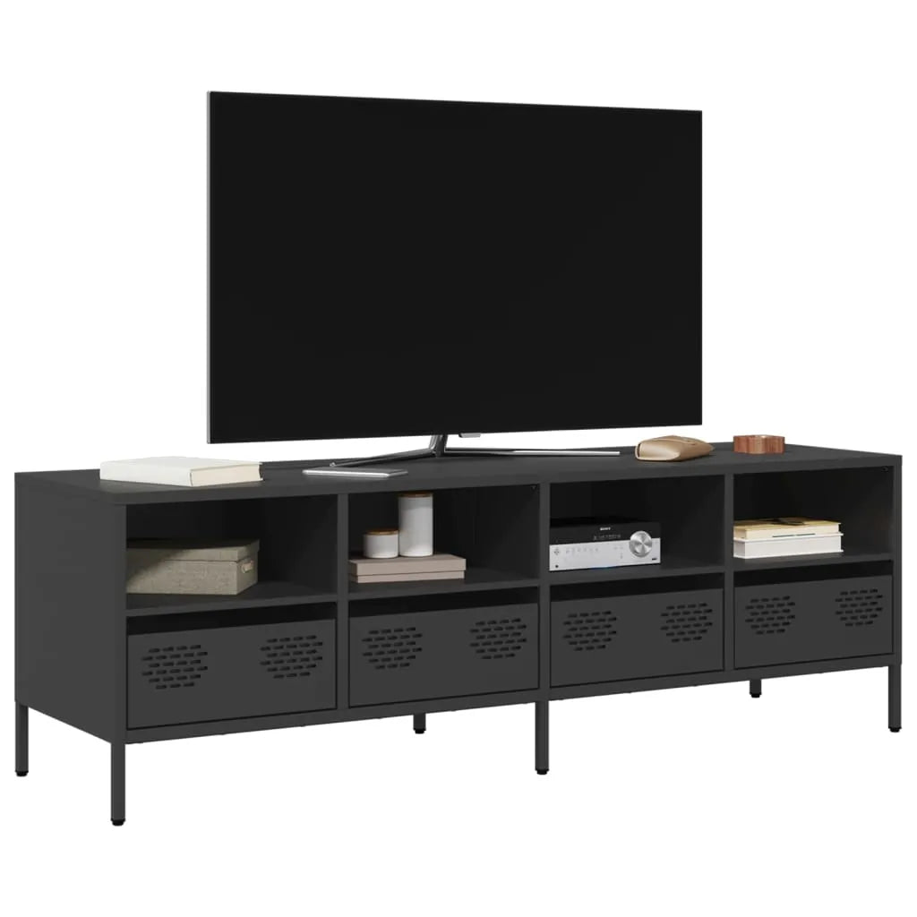 Meuble TV Industriel en Acier Blanc - 101,5 cm-Mon Meuble TV-Noir-135 cm-21