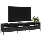Meuble TV Industriel en Acier Blanc - 101,5 cm-Mon Meuble TV-Noir-202 cm-27