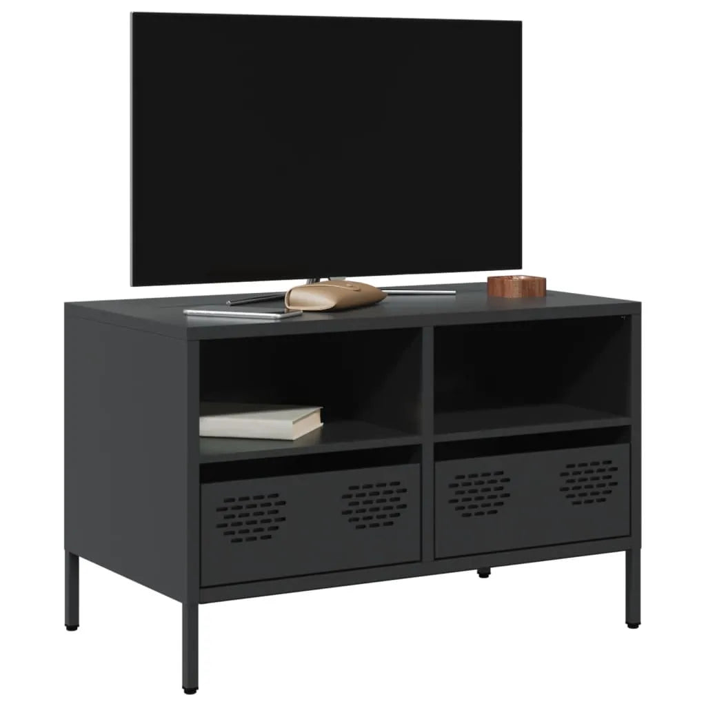 Meuble TV Industriel en Acier Blanc - 101,5 cm-Mon Meuble TV-Noir-68 cm-35