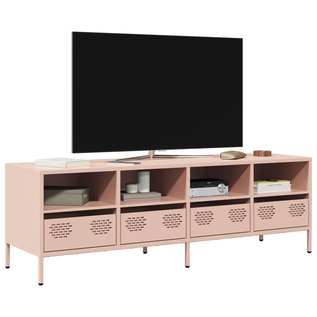 Meuble TV Industriel en Acier Blanc - 101,5 cm-Mon Meuble TV-Rose-135 cm-22