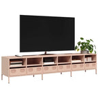 Meuble TV Industriel en Acier Blanc - 101,5 cm-Mon Meuble TV-Rose-202 cm-25