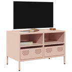 Meuble TV Industriel en Acier Blanc - 101,5 cm-Mon Meuble TV-Rose-68 cm-31