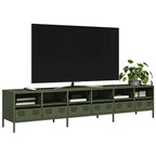 Meuble TV Industriel en Acier Blanc - 101,5 cm-Mon Meuble TV-Vert olive-202 cm-29