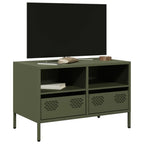 Meuble TV Industriel en Acier Blanc - 101,5 cm-Mon Meuble TV-Vert olive-68 cm-30