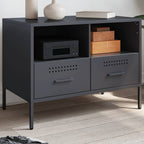 Meuble TV Industriel en Acier Noir - Lot de 2-Mon Meuble TV-Anthracite-1-13