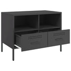 Meuble TV Industriel en Acier Noir - Lot de 2-Mon Meuble TV-Noir-1-10
