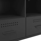 Meuble TV Industriel en Acier Noir - Lot de 2-Mon Meuble TV-Noir-1-12