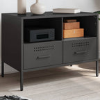 Meuble TV Industriel en Acier Noir - Lot de 2-Mon Meuble TV-Noir-1-16